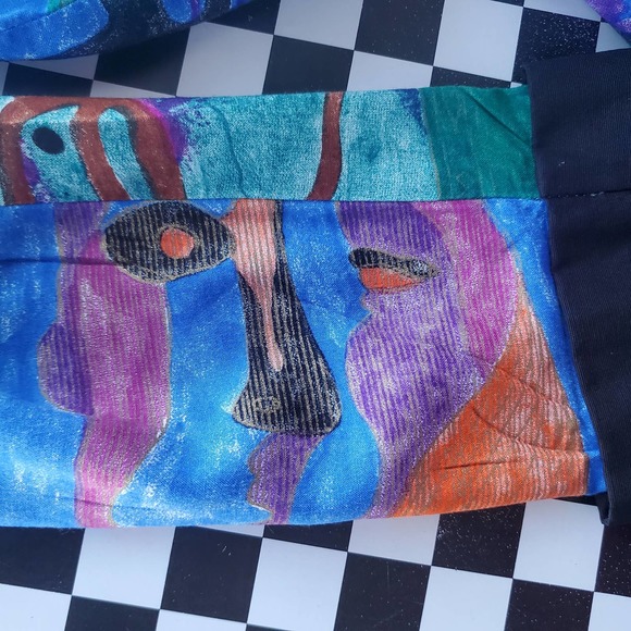 VTG 90s Abstract Fine Art Open Blouse Casual Jacket by Periwinkle Sz 12 / M - Picture 7 of 11
